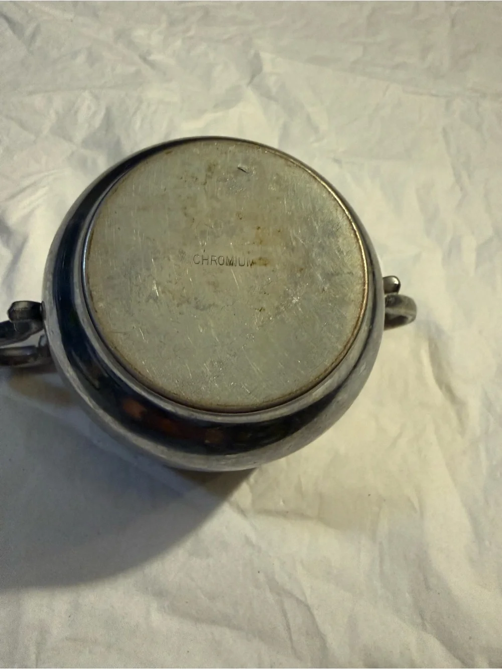 Vintage Double-Handled Sugar Bowl - Silver Tone